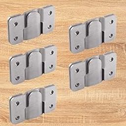 Hanging Bracket Flush Mounted Clamp | Concealed Bracket | Steel Furniture Connector Hooks | Picture Mirror Frame Hooks | Interlocking Buckle headboard Furniture Connector Hook (Set of 5)-76