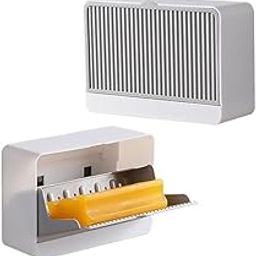 Sahaj Enterprise Plastic Creative Wall Mounted Double Bar Bathroom Soap Box Holder Soap Dish With Drainage Box Soap Box With Lid Single, Double Grid Soap Draining Rack (1 Lid, 1),Multi-image-75