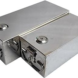 Stainless Steel Locker Boxes Jewellery Boxes Cash Peti Set (Multi_Pack of 2) Size - 10 Inch, 12 Inch (With Pre fited Lock & 2 Key)-image-32