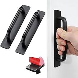 SYGA 2Pcs Aluminum Alloy Door Handle 5.8Inch, Modern Punch-Free for Kitchen, Bathroom, Fire & Wooden Doors, Window, Sliding Closet - Matte Black-picture-14