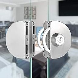 Taj Products Glass to Glass Door Lock - No Drilling | Stainless Steel Durable Lock for 10mm - 12mm Double Glass Doors | Anti Theft System - Double Door Central Lock | with 3 Keys-picture-21