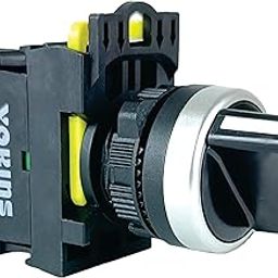 YOKINS Switch Maintained Push Button, 2 way position, EB2M-A-10X, 22mm Black color with spring return with 1NO (copper & silver contacts)-12