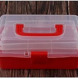 STYLEHEAVEN Multi-Purpose Poly Utility Tool Box Art Craft DIY Storage Red S|Home & Garden-image-3