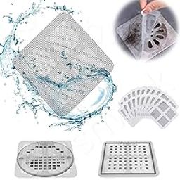 Rushwak Large Upgraded Drain Cover Hair Catcher (Pack of 20) Disposable Waterproof Drain Guard Mesh Stickers Drainage Jali Shower Drain Cover for Bathroom Floor Sink Bathtub (13cm x 13cm)-image-20