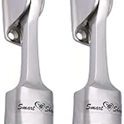 Smart Shophar Heavy Duty Vanilla Door Stopper Silver 5 inches Pack of 2, Door Mounted with Rubber Tip Bottom for Home, Office, Bathroom/Slip-Resistant for Tiles, Carpet, Wood or Laminated Floors-image-0