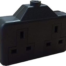 Black High Impact Extension Double Socket / Heavy Duty Electrical Twin 2 Gang by SmartHome-image-64