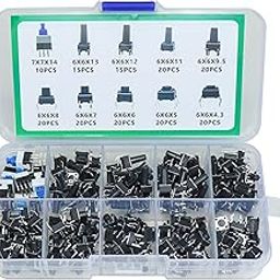 Electronic Spices Combo of 10-Type Tactile Push Button Switch Kit (180pcs), 10-Type Tactile Push Button Switch Kit 180pcs Electronic Components Arduino DIY Projects-40