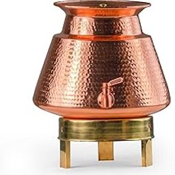 Healthsmith - Pure Copper Matka/Water Dispenser with Tap & Brass Water Stand - Harmless & Leak-Proof - Strong & Durable - Provides Several Health Benefits - 7L, 2.2kg-image-65