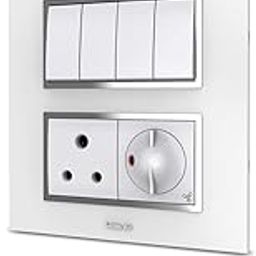 Goldmedal Switch Combo with Cover Plate - Nixon 10A Switch (4N), 6A 2M Socket & 2M Fan Regulator (White)-24