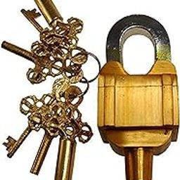 Garden Lock Functional Brass Square Tricky Lock Puzzle Padlock with 6 Keys (3X2 Set) Vintage Look Heavy Duty-image-19