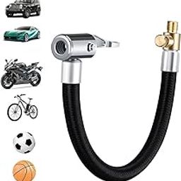 STHIRA® 9.8-Inch Flexible Rubber Tire Inflator Extension Hose With Built-In Deflation Valve & Quick-Connect Fitting Universal Hose Adapter for Car, Bike, Motorcycle Durable Tyre Inflator Spare Parts-21