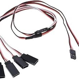 CALANDIS 2Pcs 50Cm 2 Ways Servo Extension Y Cable Connecing Wire Line Metal 3-Color-image-60