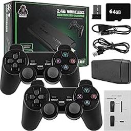 DOMENICO Wireless Retro Game Console Video Game, Plug & Play Video TV Game 4K Ultra HD Game Stick With Games Built-In, 64Gb, 9 Emulators Toy For Kids-3