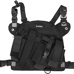 Plyisty Vest Rig Carry Bag, Portable Walkie Talkie Chest Front Pack, Wearable for Sports Outdoor Patrol(Black)-image-37