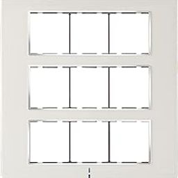 CONA 10718 Status Axis 18 Modular Plate with Blue LED Indicator, Snow White - Single|18 Module Switch Plates|Cover Plate|18M Polycarbonate Switch Frame-4