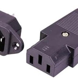 A-3ONE3 3 Pin Male Panel Mount-Female C14 Plug Socket Adapter Pair 250V DC/AC 10A Power Terminal-image-37
