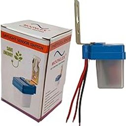 Moonlex Day Night Sensor Auto On/Off Photocell, LDR Sensor Switch, Waterproof, 220V AC 6A-7