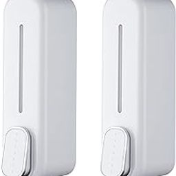 BATH GURU Abs Wall Mounted Shampoo Sanitizer Lotion Hand Dish Wash Gel Liquid Soap Dispenser for Bathroom Kitchen Pack of 2 (350 Ml, White)-image-74