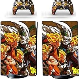 WALLTON PS5 Skin Protective Wrap Cover Vinyl Sticker Decals for PlayStation 5 Disk Version Console and Two Dual Sense 5 Sticker Skins Black PS5 Skin Console and Controller [video game](Dragon Ball Z)-20