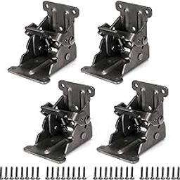 Skelang Foldable Bracket, Self-Lock Hinge Hardware with Screws Lock Extension Support for Table Leg, Bed Leg, Workbench, Pack of 4-picture-3