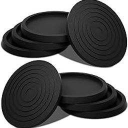 8Pcs 3.5inch Furniture Coasters Non-Slip Bed Leg Pads Round Rubber Anti Sliding Caster Cups for Hardwood Floors Black-image-21