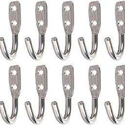 iSTAR Stainless Steel Multi-Purpose J Type Hook Bathroom Hooks Cloth Hanger Wall Hook Door Robe Hooks for Hanging Keys,Clothes (Pack of 20)-9