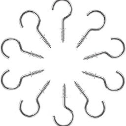 A10SHOP Iris 2-Inch Steel Cup Ceiling Hook Holder | Kitchen Accessories Items | Hooks for Wall Without Drilling | Nickel Finish, Pack of 10-65