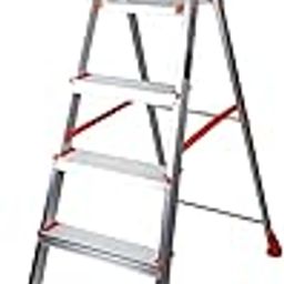 CIPLA PLAST Strong and Heavy Durable Light Weight Full Aluminium Heavy Duty Folding Ladder - Titanium 5 Step Folding Ladder Orange (5 Years Warranty) - GEC-L5T-image-5