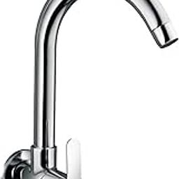 JAGGER LAKS3246 (Mark) Wall Mounted Kitchen Sink Cock Faucets Taps for Kitchen Sink/Basin Taps with Wall Flange & Teflon Tape, Chrome , Brass, Steel-20
