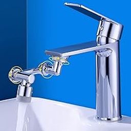 BATHONIX 1080° Multifunctional Rotating Splash Proof Filter Extender Faucet Aerator 2 Water Outlet Modes Swivel Robotic Arm Adapter for Bathroom Kitchen Faucet for Kitchen sink faucet-image-3