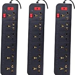 Extension Board 6+1 with 230cm Wire Length 3 Pin (Black) Pack of 3-image-40