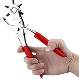 SKYLACE Punch Hole Pliers: Metal Hand Tool with Revolving Heavy-Duty Puncher for Leather Craft, Belts, Watch Bands, Bags, Dog Collars, and Fabric Better Control-16