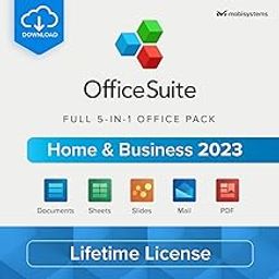 MobiSystems Officesuite Home & Business 2023 | Lifetime License | Documents, Sheets, Slides, PDF, Mail, Calendar & Cloud Storage | Email Delivery No CD-13