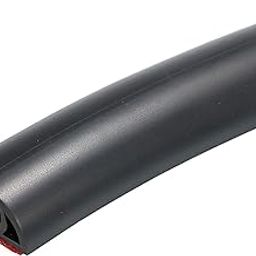 PATIKIL Floor Cord Cover Cable Protector 0.3"W x 0.25"H 7ft Black Self Adhesive Cable Management for Home Office-15