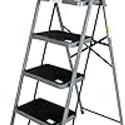 G A Engineering Co 5 Step Heavy-Duty Steel Ladder for Home | Foldable Step Ladder with Wide Anti-Skid Steps, Non-Slip Handgrip & Strong Build (Grey)-image-23