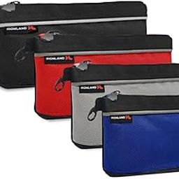 IRONLAND Small Tool Pouches with Zipper Small Tool Bags Waterproof 1680D Tool Pouch Bags for Men Mutipurpose Tool Storage Organizer 4 Pack, Blue,grey, 4 Pack Combo, Pouch-2