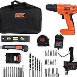 BLACK+DECKER BDCD120VA-IN 20V Li ion Cordless MAX Drill/Driver & Home Tool Kit, 10mm chuck size, 34 Piece set, Orange, 1 year warranty-image-29