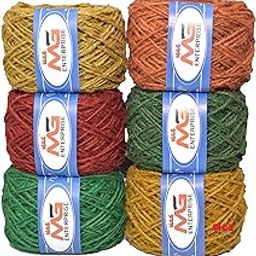 M.G Enterprise Jute Combo JC 07 Colour Exclusive Twine Ball Threads String Rope 3 Ply 150 m (6 Colours / 25 m Each) for Creative Decoration by M.G Enterprise-image-23