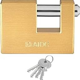 AIDO Heavy-Duty 70mm Brass Padlock I 4 Brass Keys | Hardened Steel Shackle | for Garages, Shutters, Warehouses, Containers, Indoor & Outdoor | Water-Resistant | 2 Year Brand Warranty-picture-21