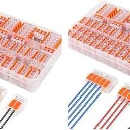 Serplex 120PCS Cable Connectors Set with 2-Slot 3-Slot 5-Slot Configurations Lever Nut Assortment Splicing Kit Electrical DIY Compact Wire for AWG 24-12-16