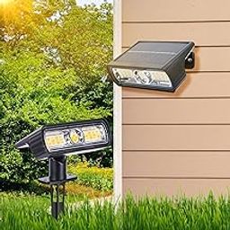 Toodour Solar Spot Lights Outdoor, 2 Pack Solar-Light Christmas Decor: Warm White, 2 Modes, Waterproof, Powered by Sun for Yard & Garden-image-9