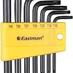 Eastman 7 Pcs Star Allen Keys Set, Short Pattern, Chrome Vanadium Steel, Champhered Heads, Black Finish, Fully Heat Treated - EAK-2407-16