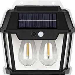 V21 Tungsten 2-Bulb LED Solar Wall Light with Sensor – IP65 Waterproof Outdoor Lamp for Garden, Fence, Deck, Patio, Wireless Wall Mount Lighting (Black/White)-image-14