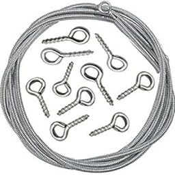 3 Meters Stainless Steel Window Net Curtain Wire Spring with 12 Hooks (3 Meters Wire + 12 Hooks)-image-12