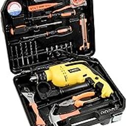 Spartan 34 In 1 Heavy Duty Hand Tool Kit With 13mm,650W Powerful Impact Drill Machine | Screwdrivers, Bits, Hammer, Wrench, Plier, Cutter, Measuring Tape, Tester & Storage Case (Pack of 1,Multicolor)-15