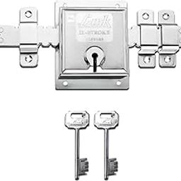 Link 12 Turn Main Door/Shutter Heavy Lock with 2 Key Stroke Lever Mechanism (106x135mm) – Nickel Chrome Plated, 5 Working Levers, Durable for Residential & Commercial Use (Silver)-15