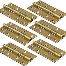 Plantex Heavy Duty Stainless Steel Door Butt Hinges 5 inch x 12 Gauge/2.5 mm Thickness Home/Office/Hotel for Main Door/Bedroom/Kitchen/Bathroom - Pack of 6 (Brass Antique)-image-87