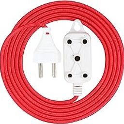 klick Gadgets 2 Pin and 3 Pin | Male Female | Expandable Electric Wire Extension | 2&3 Pin | Power Cord 2.5 Meter | Perfect Multipurpose | Home Decor | Office | Festival Decoration | Red Colour-26