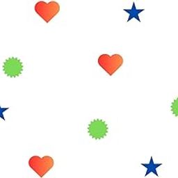 Decorative Bedsheet or Dress Material Pattern with Stars and Hearts Motifs, Creative Memories Stickers-image-24