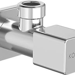 Kohler Complementary 80158IN-9-CP Brass Angle Valve for Bathroom & Kitchen | Brass Angle Cock with Flange Connection | Wall Mounted | Chrome Finish, (‎4.33 x 2.36 x 1.97 inches)-image-66